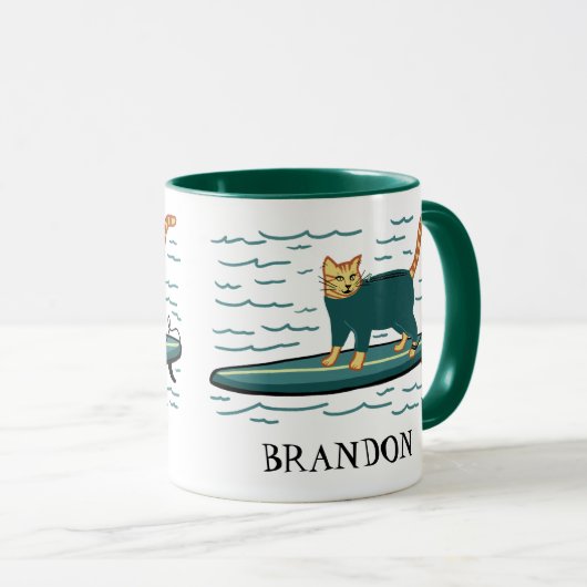 Mug Personnaliser IT de la tabby de surf (Devant droit)