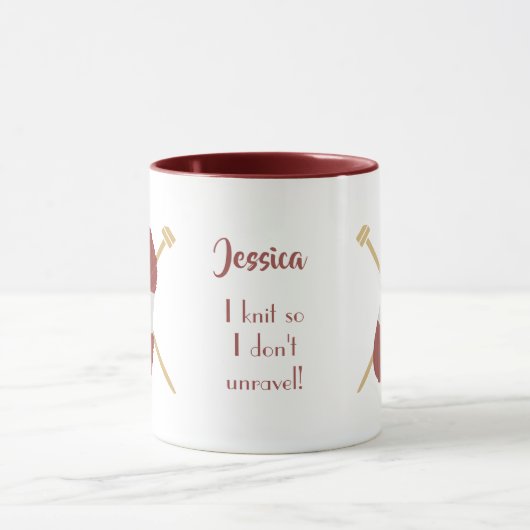 Mug Personnaliser "Je tricote pour ne pas démêler" Mod (Centre)