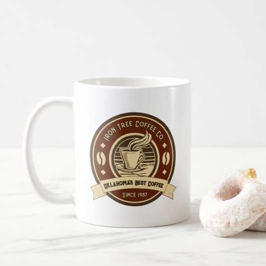 Mug Personnaliser la façade rustique de café générique (Avec donut)
