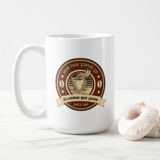 Mug Personnaliser la façade rustique d'un café génériq (Avec donut)