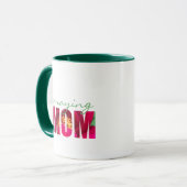 Mug Personnaliser la note "Payer maman" Floral Christi (Devant gauche)