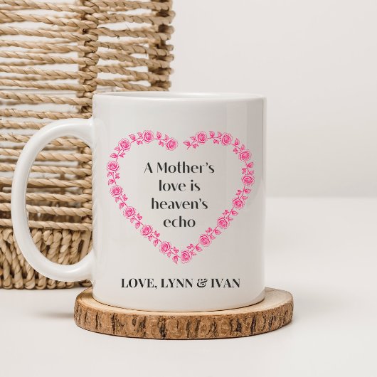 Mug Personnaliser L'Amour d'une mère est, Coeur Rose F