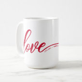 Mug Personnaliser l'amour Lettré à la main rouge (Devant gauche)