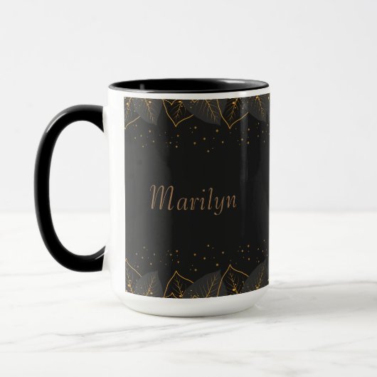 Mug Personnaliser l'Arrière - plan noir avec bordure G (Gauche)