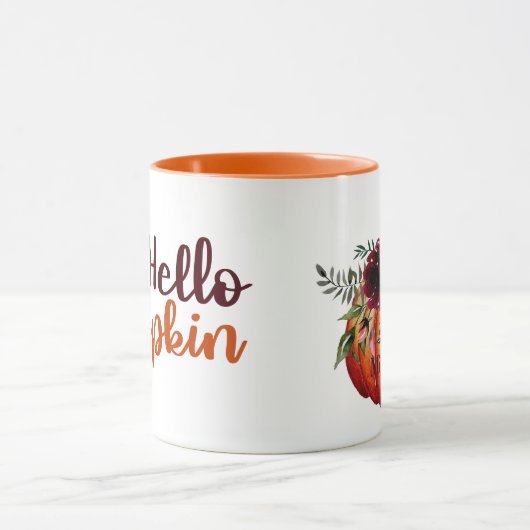 Mug Personnaliser l'Citrouille d'automne Orange Hello (Centre)