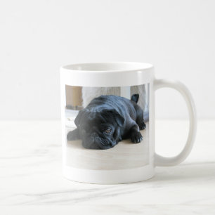 Mug Personnaliser le Carlin noir mignon Nom d'accessoi