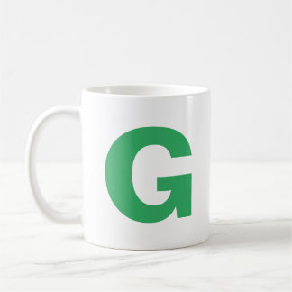 Mug Personnaliser le Monogramme initial vert de script