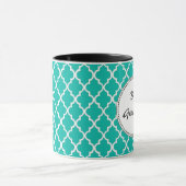 Mug Personnaliser le monogramme turquoise de quatrefoi (Centre)