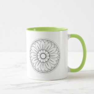 Mug Personnaliser le Motif de médaillon gris et citron