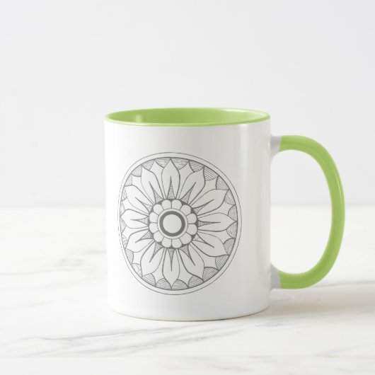 Mug Personnaliser le Motif de médaillon gris et citron (Droite)
