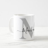 Mug Personnaliser le nom initial du monogramme (Devant gauche)