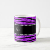 Mug Personnaliser le nom neon violet parties scintilla (Devant droit)