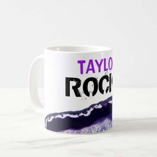 Mug *~* Personnaliser le nom - Stone Rocks Agate lapid (Devant gauche)