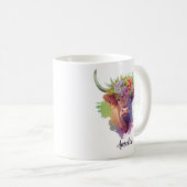 Mug Personnaliser les fleurs de vache Highland Crown W (Devant droit)