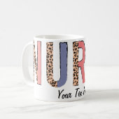 Mug Personnaliser l'infirmière de texte (Devant gauche)