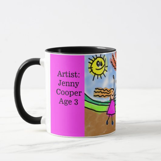 Mug Personnaliser l'oeuvre d'enfant Ajouter le nom et  (Gauche)