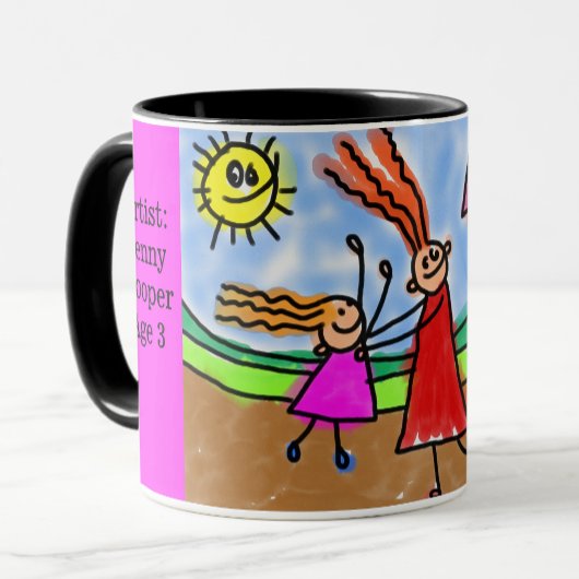 Mug Personnaliser l'oeuvre d'enfant Ajouter le nom et 