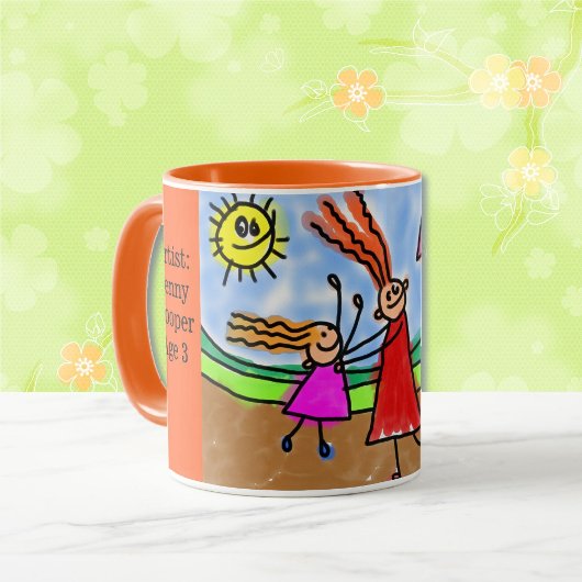 Mug Personnaliser l'oeuvre d'enfant Ajouter le nom et 