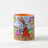 Mug Personnaliser l'oeuvre d'enfant Ajouter le nom et  (Centre)