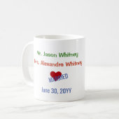 Mug Personnaliser M. Mrs Married Love Books (Devant gauche)