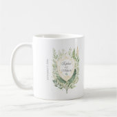 Mug Personnaliser Mariage du bouclier vert rustique (Gauche)
