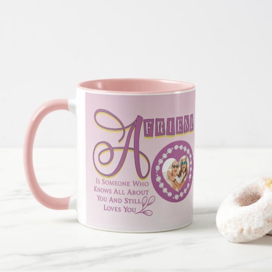 Mug Personnaliser Moderne Best Friends Chic Citation (Avec donut)