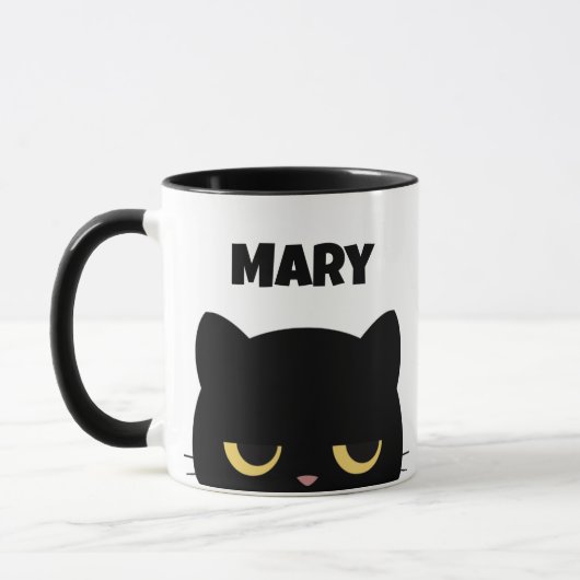 Mug Personnaliser Monogramme et nom Script Funny Black (Gauche)