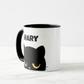 Mug Personnaliser Monogramme et nom Script Funny Black (Devant gauche)