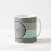 Mug Personnaliser monogramme Moderne Couleurs rayures  (Devant droit)