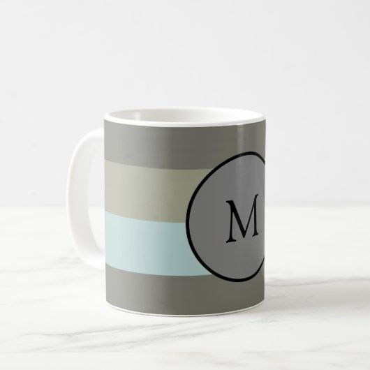 Mug Personnaliser monogramme Moderne Couleurs rayures  (Devant gauche)