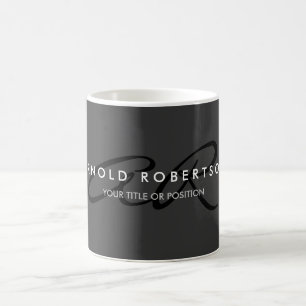 Mug Personnaliser Monogramme Uni Gris Noir Ajouter un
