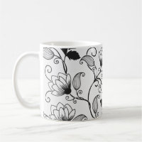 Personnaliser Motif Floral Noir