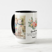 Mug Personnaliser Nom Florals Granma Cadeau Noir Combo (Devant gauche)