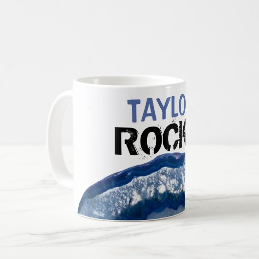 Mug *~* Personnaliser NOM ROCKS Crystal Geode Agate (Devant gauche)