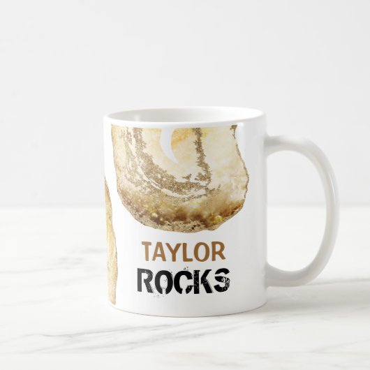 Mug *~* Personnaliser NOM ROCKS Parties scintillant or (Droite)