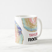 Mug *~* Personnaliser NOM ROCKS Pastels Parties scinti (Devant droit)