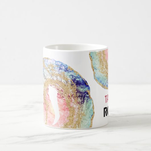 Mug *~* Personnaliser NOM ROCKS Pastels Parties scinti (Centre)