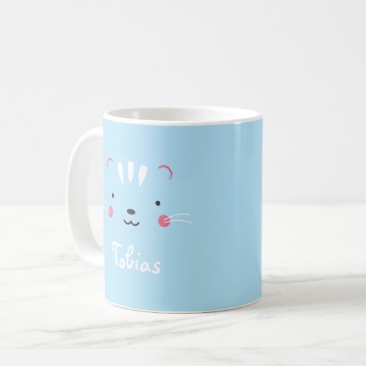 Mug Personnaliser paleturquoise bleu adorable chatte t (Devant gauche)