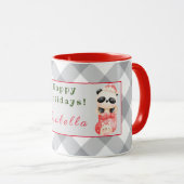 Mug Personnaliser Panda et Ours Texte et nom (Devant droit)