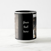 Mug Personnaliser PHOTO & TEXTE noir café cadeau (Centre)