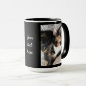 Mug Personnaliser PHOTO & TEXTE noir café cadeau (Devant droit)