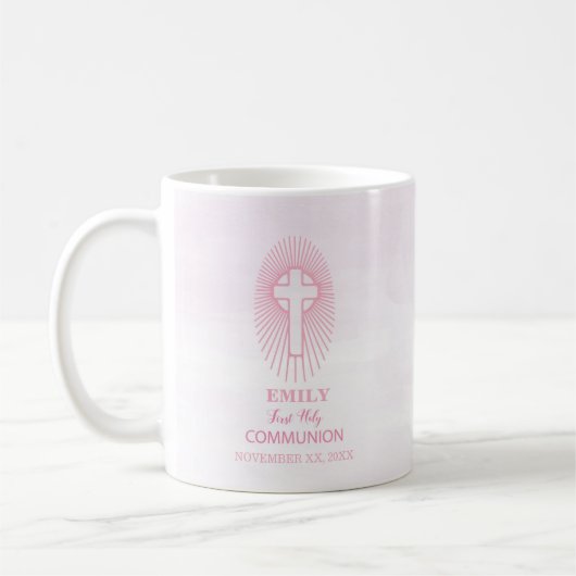Mug Personnaliser, Pink First Holy Communion hôte (Gauche)