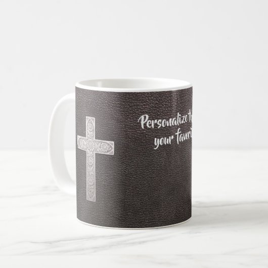Mug Personnaliser Psalm Verse Christian Metal Cross (Devant gauche)