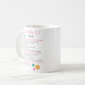 Mug Personnaliser Psaume 23-NIV Bible Scripture Fleurs (Devant gauche)