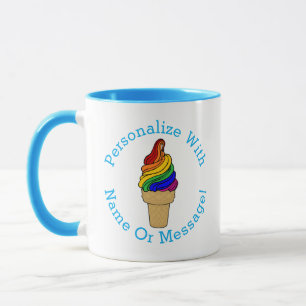 Mug PERSONNALISER Rainbow Swirl Ice Cream