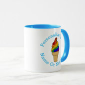 Mug PERSONNALISER Rainbow Swirl Ice Cream (Devant droit)