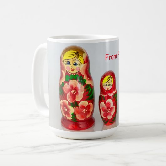 Mug Personnaliser Russe Matryoshka empilage poupées (Devant gauche)