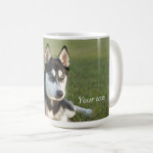 Mug Personnaliser Siberian Husky portrait de chiot (Devant droit)
