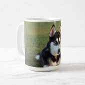Mug Personnaliser Siberian Husky portrait de chiot (Devant gauche)