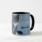Mug Personnaliser Tuxedo chaton noir et blanc (Devant droit)